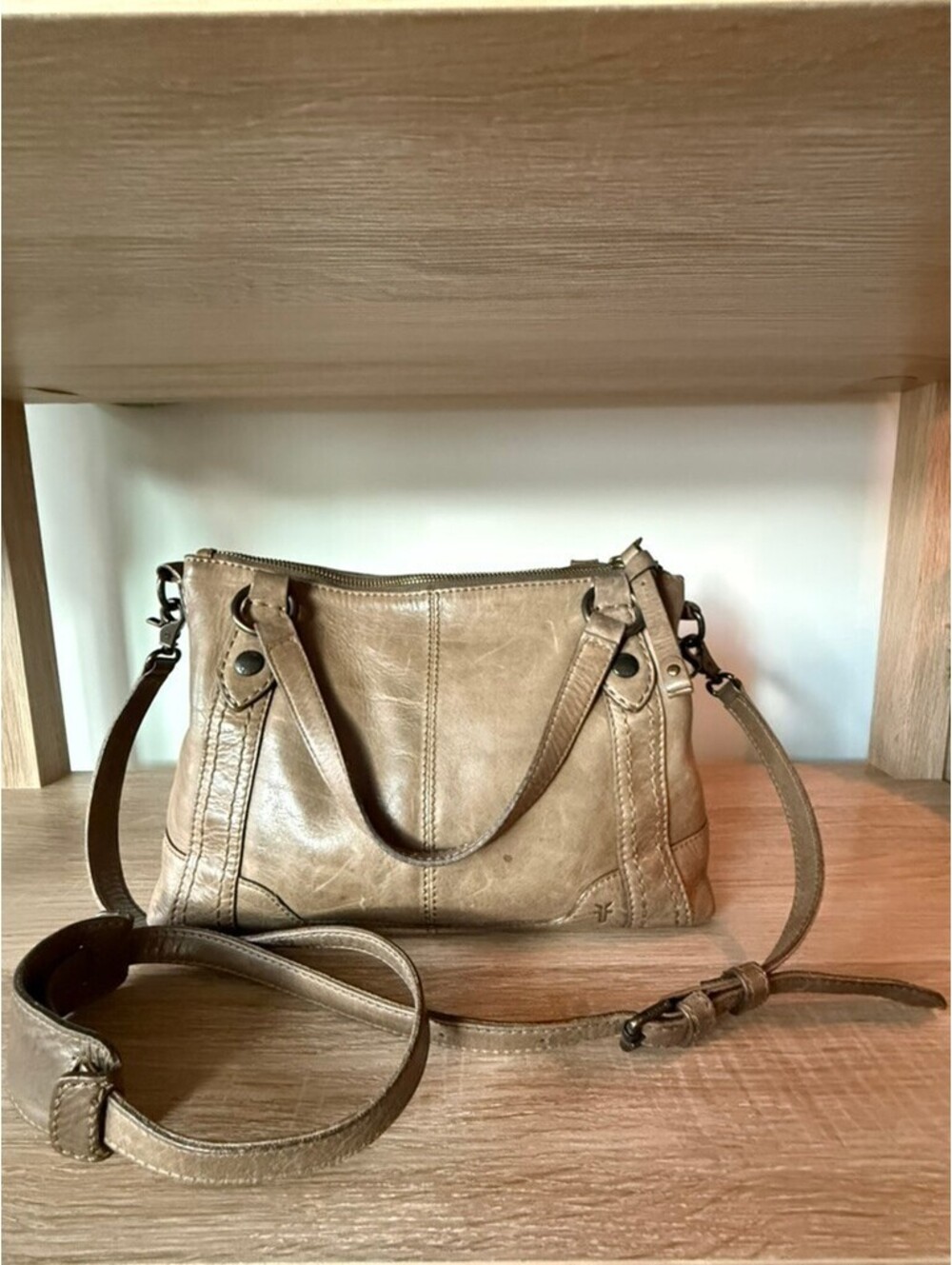 Frye Melissa Medium Crossbody Satchel – Genuine Distressed Leather - Picture 3 of 6